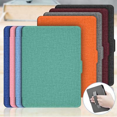 Handhalter 6 Zoll E-Reader Hülle Stoßfest Leinenstruktur Smart Folio Cover Ultra Slim Auto Sleep/Wake für Kobo Clara HD 2018