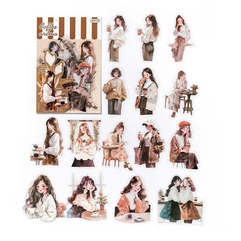 30pcs/1lot Kawaii Stationery Stickers A Tender Half Life Junk Journaling Decorative Mobile Scrapbooking for Stickers Scrapbook