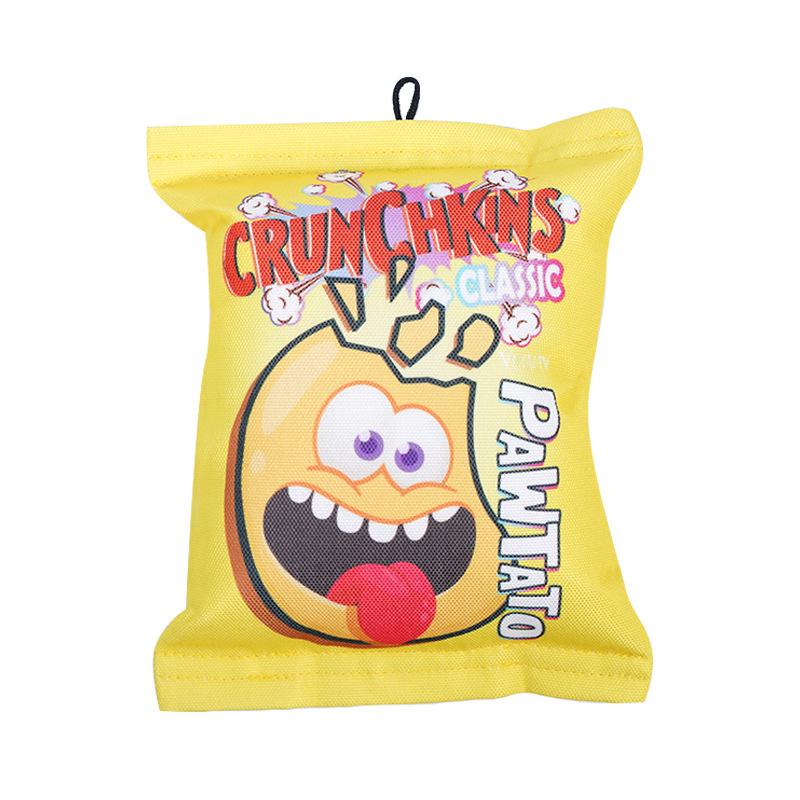 Interactive Crinkle Chip Dog Toy - Durable, Teething & Boredom Relief for Small/Medium Dogs