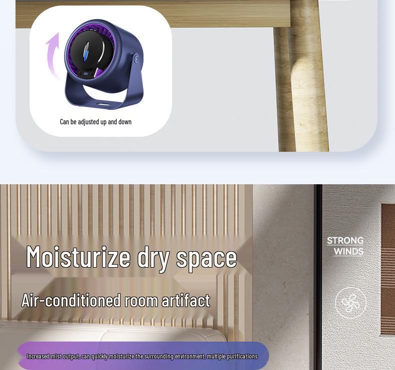 High-Power Wall-Mountable Desktop Fan with Type-C Charging & Digital Display
