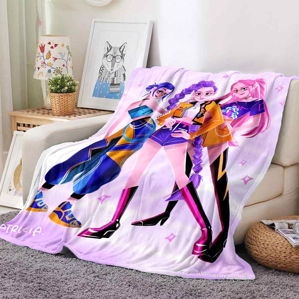 1Pc Futuristic Fashion Trio Flannel Blanket, Soft And Comfortable, Casual Warm, Camping Travel, Christmas, Halloween Xmas Gift L1261