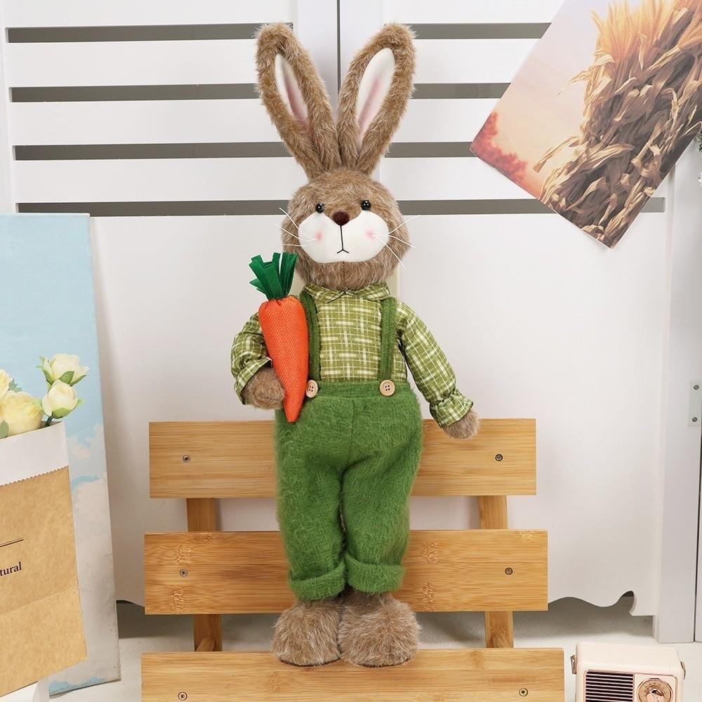 Cartoon-Kaninchen Teleskoppuppe DIY Handgefertigte Kaninchenfiguren Osterhase Dekoration Bürodekoration