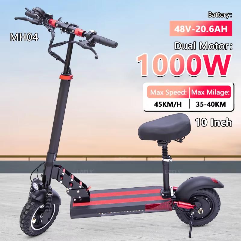 EU STOCK MH04 1000W Powerful Electric Scooter MH04, batteries 48V20.6AH,max speed 45km/hFast Electric Scooter for adults.
