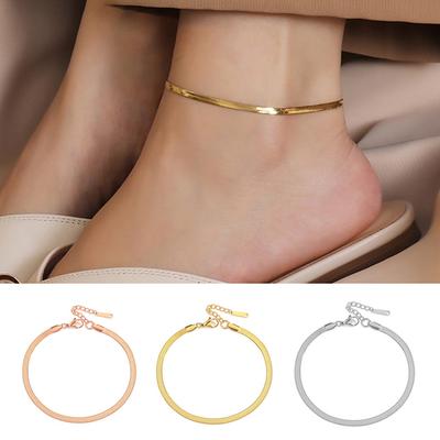 Snake Chain Anklets Stainless Steel for Women/Men Foot Accessorie Foot Jewelry