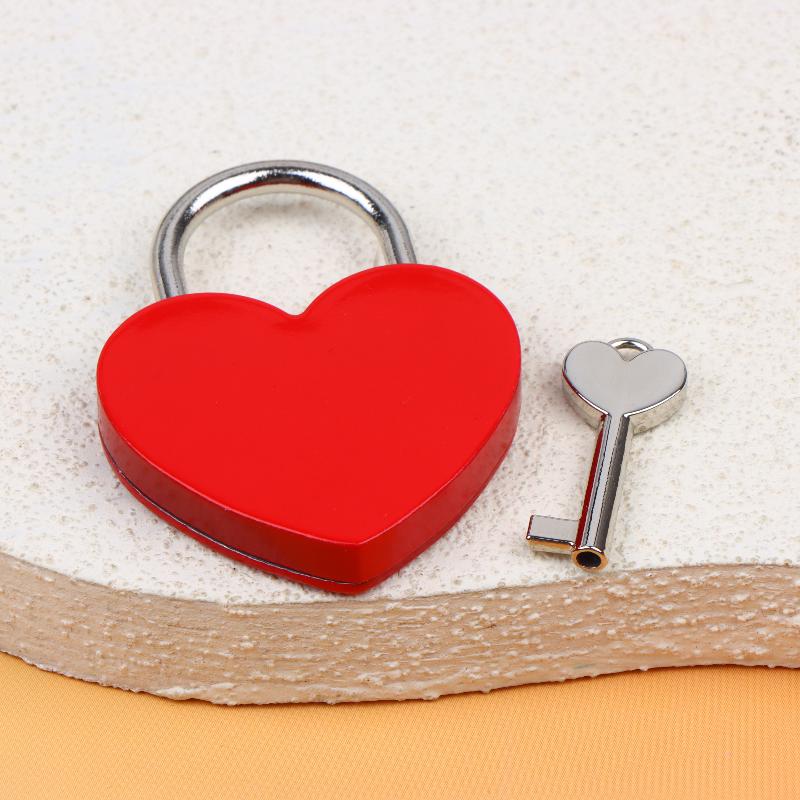 45*59*8Mm Heart Shaped Padlock With Matching Keys Romantic Metal Love Locks For Travel Wedding Gift Diary Bag Luggage Decor