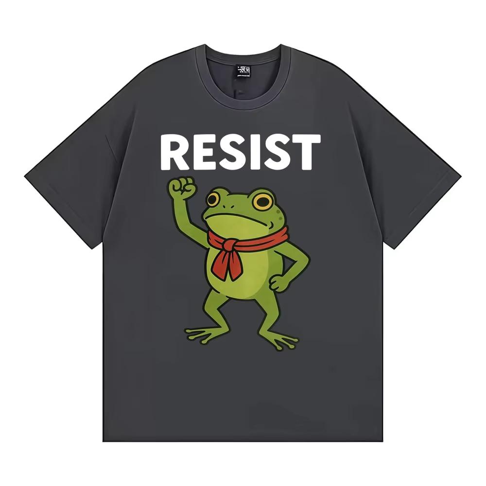 Protest Frog Activism Gift Revolutionary Frog T Shirt Funny Resist Meme Tee Shirt Unisex Women Fashion Casual Cotton ONeck Tshirt