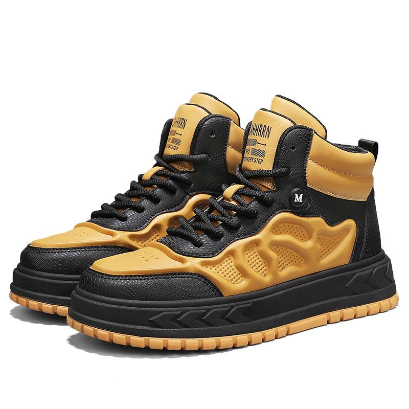 Men's Shoes New Autumn Versatile High-top Board Shoes, Adolescent Students Sports and Leisure Shoes, Men's Thick Soles Increase In Height
