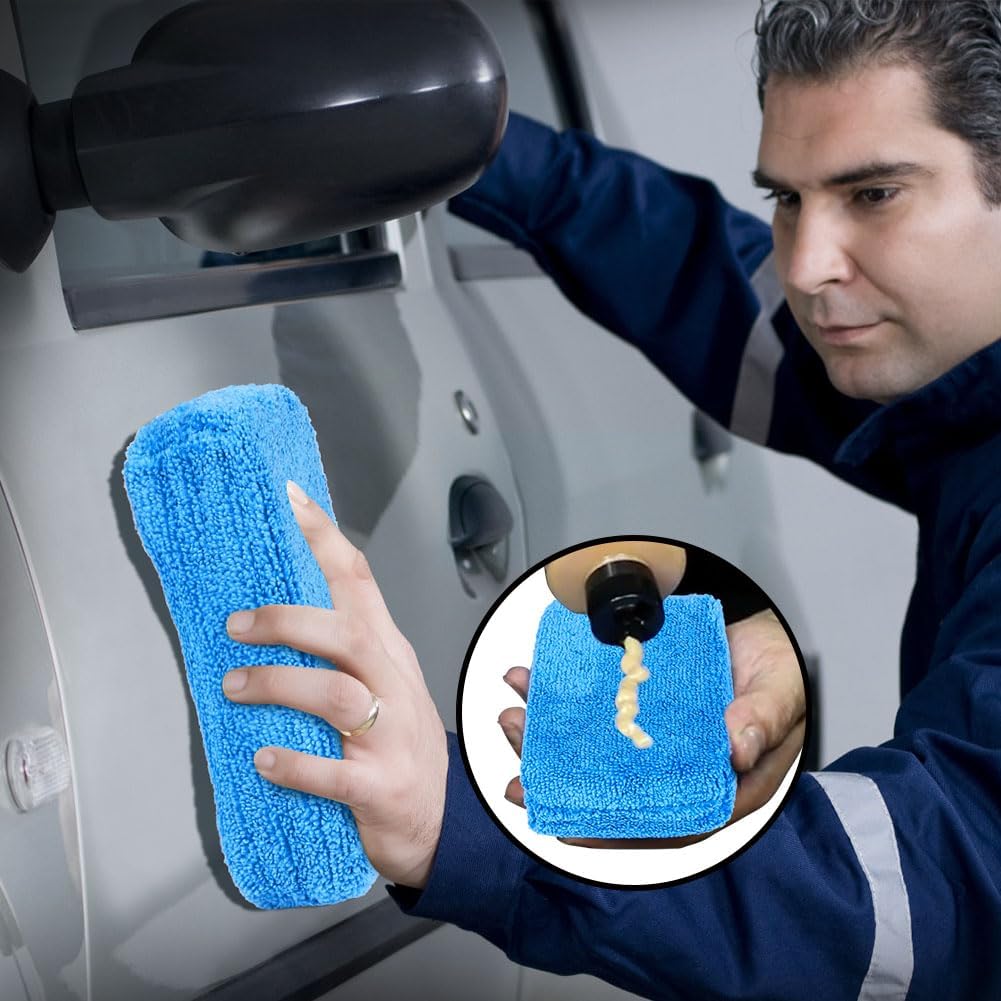HOMEXCEL Microfiber Applicator Pads, Scratch-Free Car Wash Sponge For Cleaning, Premium Wax Foam Applicator Pads For Car Detailing, 5”X3”, 8Pack
