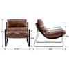 Wahson Bequemer Lounge-Sessel Entspannungssessel, Lounge-Sessel mit Metallstruktur, Freizeitsessel für Schlafzimmer, PU-Leder, Braun