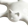 3D Printed Melting Cat Figurine Lazy Flattened Sleeping Cat Statue with Matte White