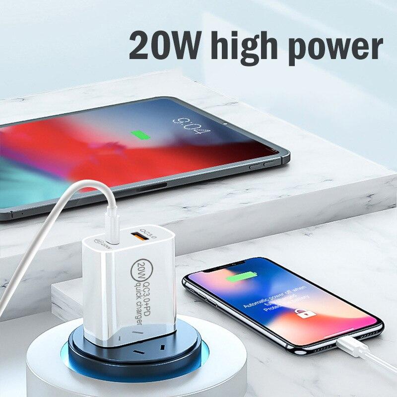 Mobile Phone Fast Charging Head Pd20wqc3.0 Dual Port European And American Standard Usb Charging Universal Mobile Phone Plug