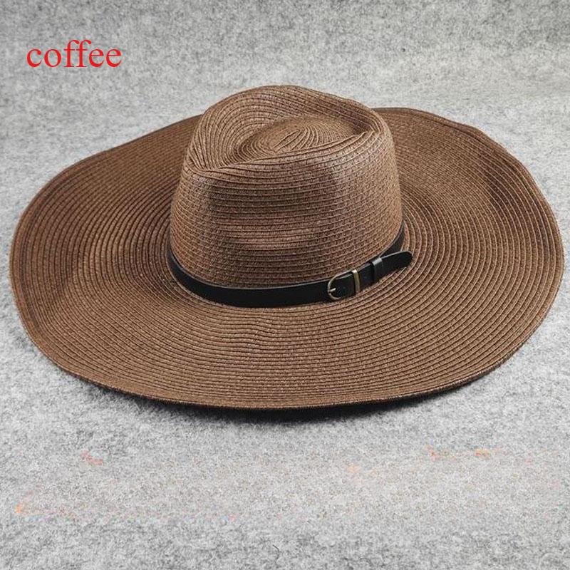 Big Size Foldable Jazz Straw Hat for Men Big Brim Summer Sun Protection Hat Tourist Travel Beach Hat for Woman 58cm 60cm 62cm