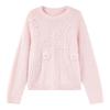 Sweet Floral Round Neck Knitted Sweater