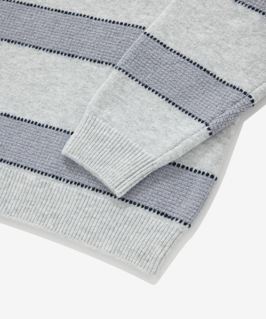 COVERNAT Striped Collar Knit Ash Blue