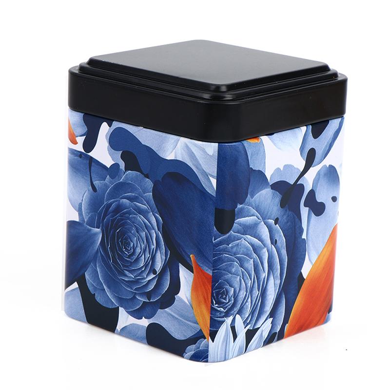 Tea Sealed Box Kitchen Storage Container Jar Tin Square Can Candy Iron Vintage
