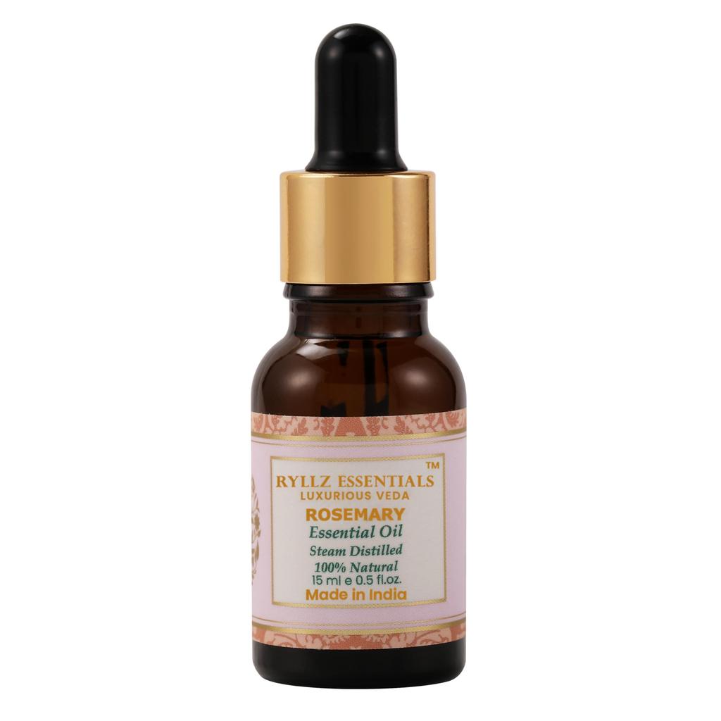 RYLLZ ESSENTIALS Rosemary Essential Oil 15ml | For Quick Hair Growth, Hair Fall Control, Dandruff, Shiny Soft, Nourishme