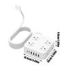 Flat Plug USB Ports Plug Strip 6 USB Ports 8 AC Outlets Extender with Cable Extender US Standard Socket Strip