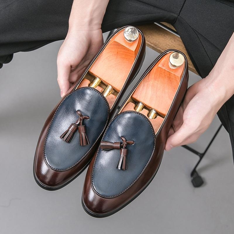 Mode Neue Herren Weiß Schwarz Gemischt Quasten Lackleder Freizeitschuhe Slipper Mokassins Hochzeit Abschlussball Ballerinas Zapatillas Hombre