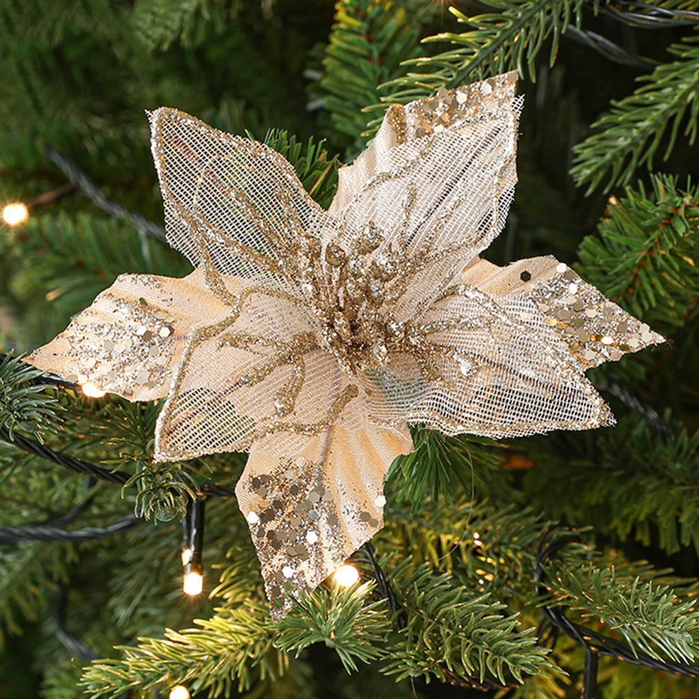 Julblomma Tyg+Plastblomma Diameter 18cm