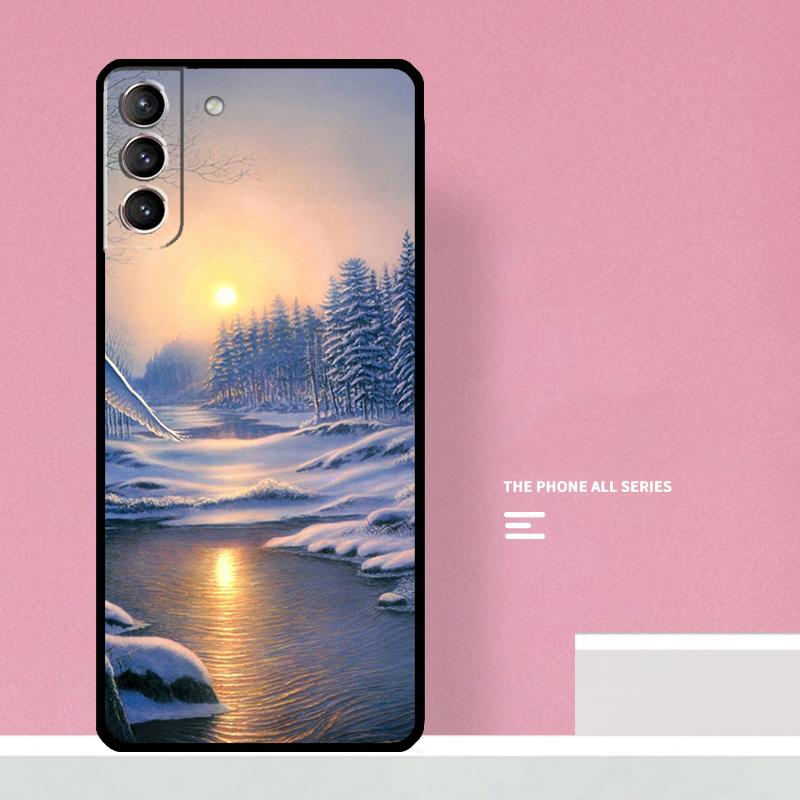Landscape Winter Light Snow Phone Case For Samsung Galaxy S26 S25 S24 S20 S21 S22 S23 Ultra S10 Plus S25 FE Cover Coque