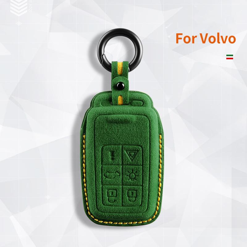 For Volvo S90 S60 Xc60 Xc40 Xc90 V60 V90 Car Key Case Accessories Holder Cover Shell Suede Keychain Protector