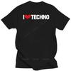Printed Casual I Love Techno Tee Shirt Boy Girl Unisex Natural Men's Tshirts Crew Neck Short Sleeve Fitted Quality Mens T Shirt