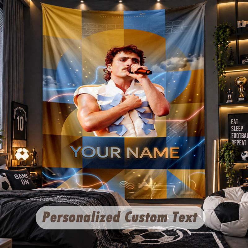 Personalized Wall Tapestry,Benson Boone Custom Printed Name, Fabric Wall Art For Indoor Room Backdrop