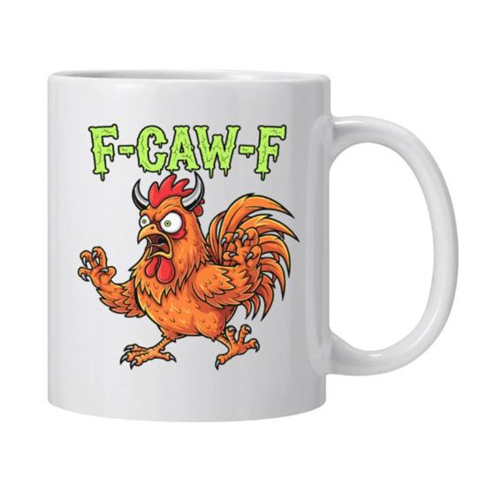 Personlig F-Caw-F Kyllingkrus 15oz Keramisk Kaffekopp Morsom Hane Gårdsdyr Humor Krus Gjenbrukbart Oppvaskmaskin Mikrobølgeovn Sikker Drikkeglass