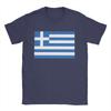 Casual Greek Flag Greece Hellas Hellenic  TShirts for Men Round Neck Cotton T Shirt  Short Sleeve Tees Classic Clothes