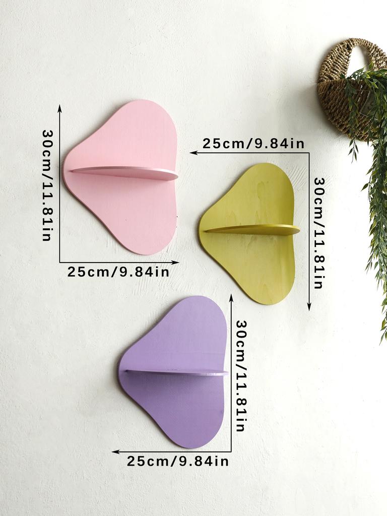 Colorful Floating Wall Shelf Display Wooden Plant Flower Pot Tray Storage Rack Art Home Decoration for Girl Room Wall Decor Gift