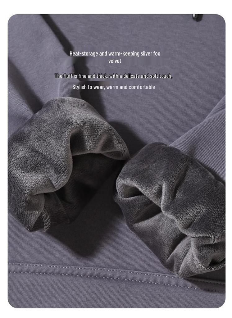 Men's Heavyweight Iron Gray Fleece Hoodie - Warm, Loose Fit for Autumn/Winter