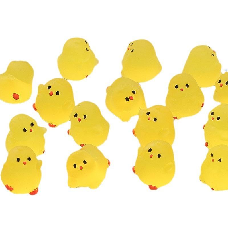 Mini Fluorescence Chicken Moss Toy Crafts Microlandscape Miniature Chick Figurines Children Gift Home Decor Accessories