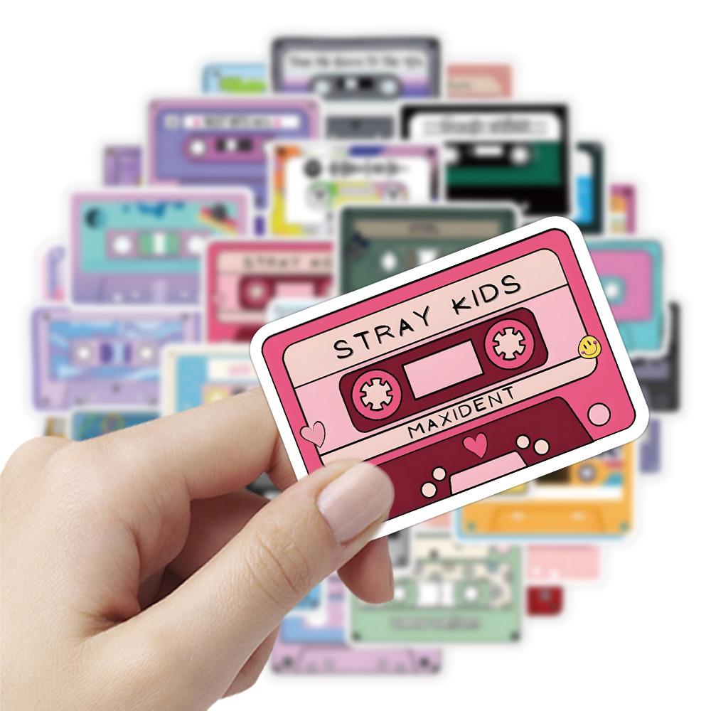 50Pcs/Set Retro Music Album Tapes Series 01 Stickers DIY Fashion Waterproof Doodle Decals Stickers