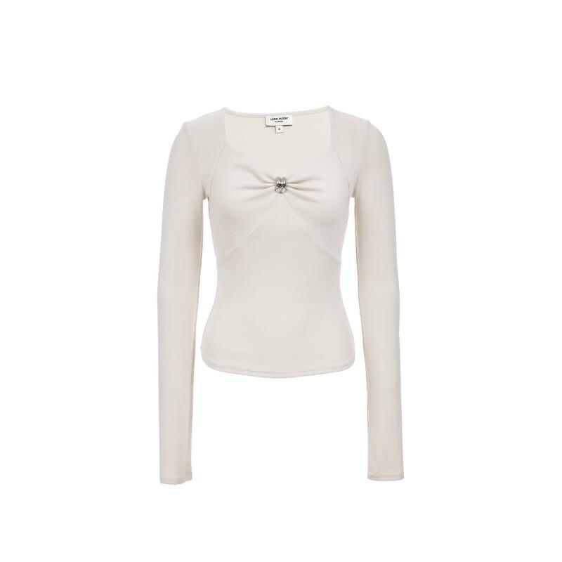 VEROMODA Women's Detachable Brooch Diamond Collar Knit Top