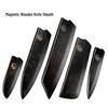 Japanese Ash Wood Magnetic Knife Sheath: Chef's, Sashimi & Santoku Knives Protective Cover Set.