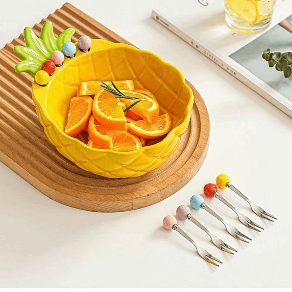 Cream-Style Fruit Serving Plate Reusable Ceramic Fruit Bowl Ceramic Fruit Plate Desktop Decoration