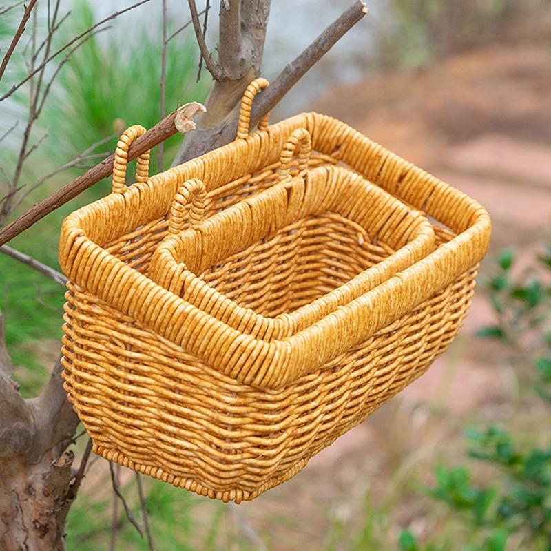 Wandhängender Aufbewahrungskorb Behälter Dekokorb Handgewebter Küchenaufbewahrungskorb Für Garten Blumentopf Wohnzimmer
