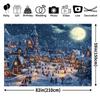 1 holiday Christmas village background, comfortable snow street landscape with snow pine trees, perfect for indoor use