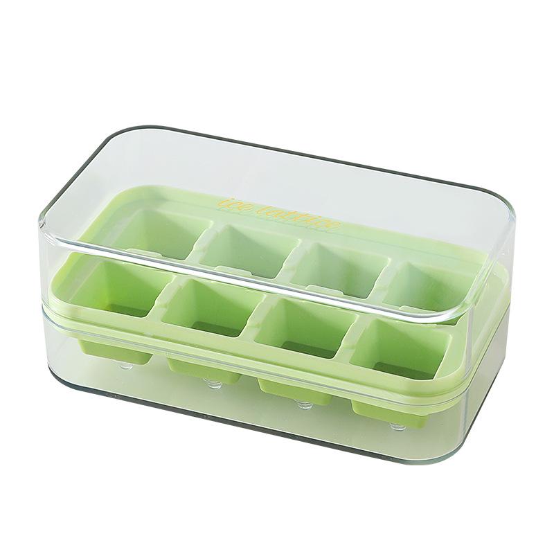 8-Cell Press-Type Ice Cube Tray with Lid, Quick-Release DIY Ice Mold