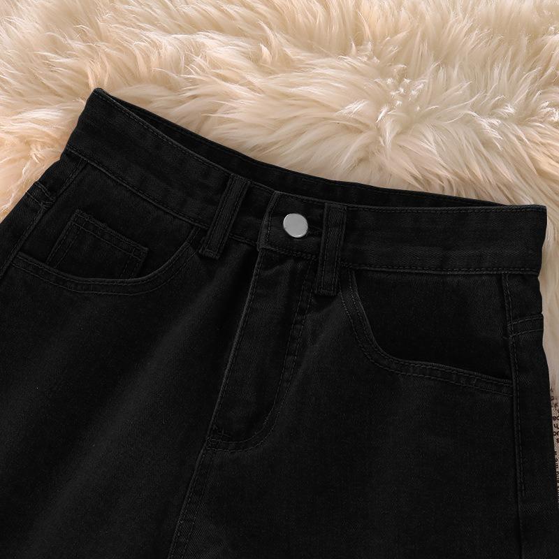 Casual Denim Shorts with Curly Edge Women's New Summer Thin High-waisted Denim