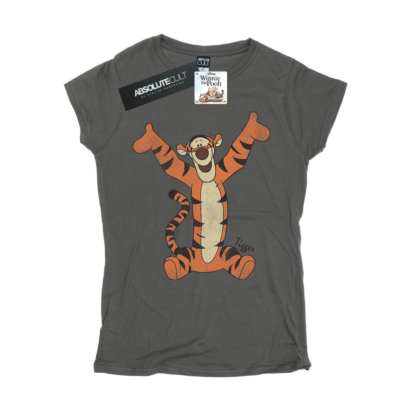 Pertemba Style Loft Winnie the Pooh Dames/Dames Klassiek Tijgertje Heather T-shirt XXL houtskool