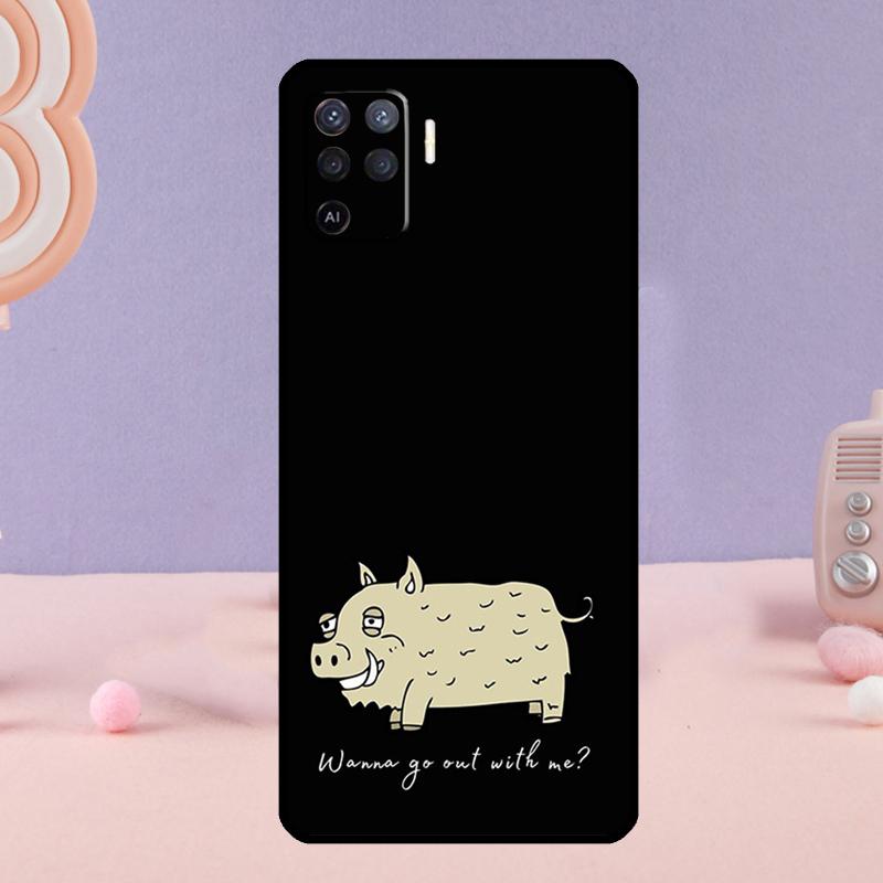 Süßes Wildschwein lustig Cartoon Handyhülle Für Oppo A38 A18 A58 A78 A98 A79 A40 A60 A80 A16 A76 A96 A15 A74 A94 A54 A77 A17