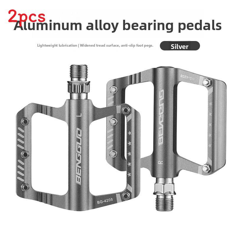 

Aluminum Alloy Bike Pedals With Chrome Moly Steel Axis For Mountain And Road Cycling Enthusiasts срібний