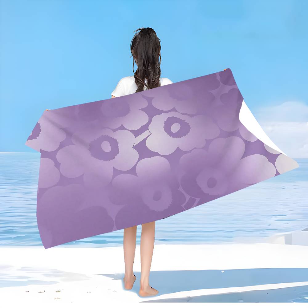 Marimekko-U-Unikko Flowers Microfiber Beach Towel Absorbent Quick Dry Soft Yoga Swimming Resort Mountain Climbing Towel