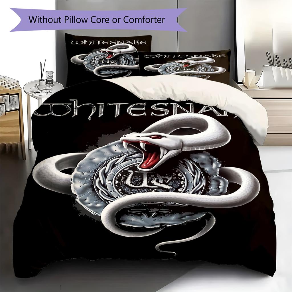 Whitesnake Pattern Bedding,Quilt Set Quilt Cover Pillowcase Home Birthday Gift (1 * Duvet Cover + 2 * Pillowcase, Without Core)