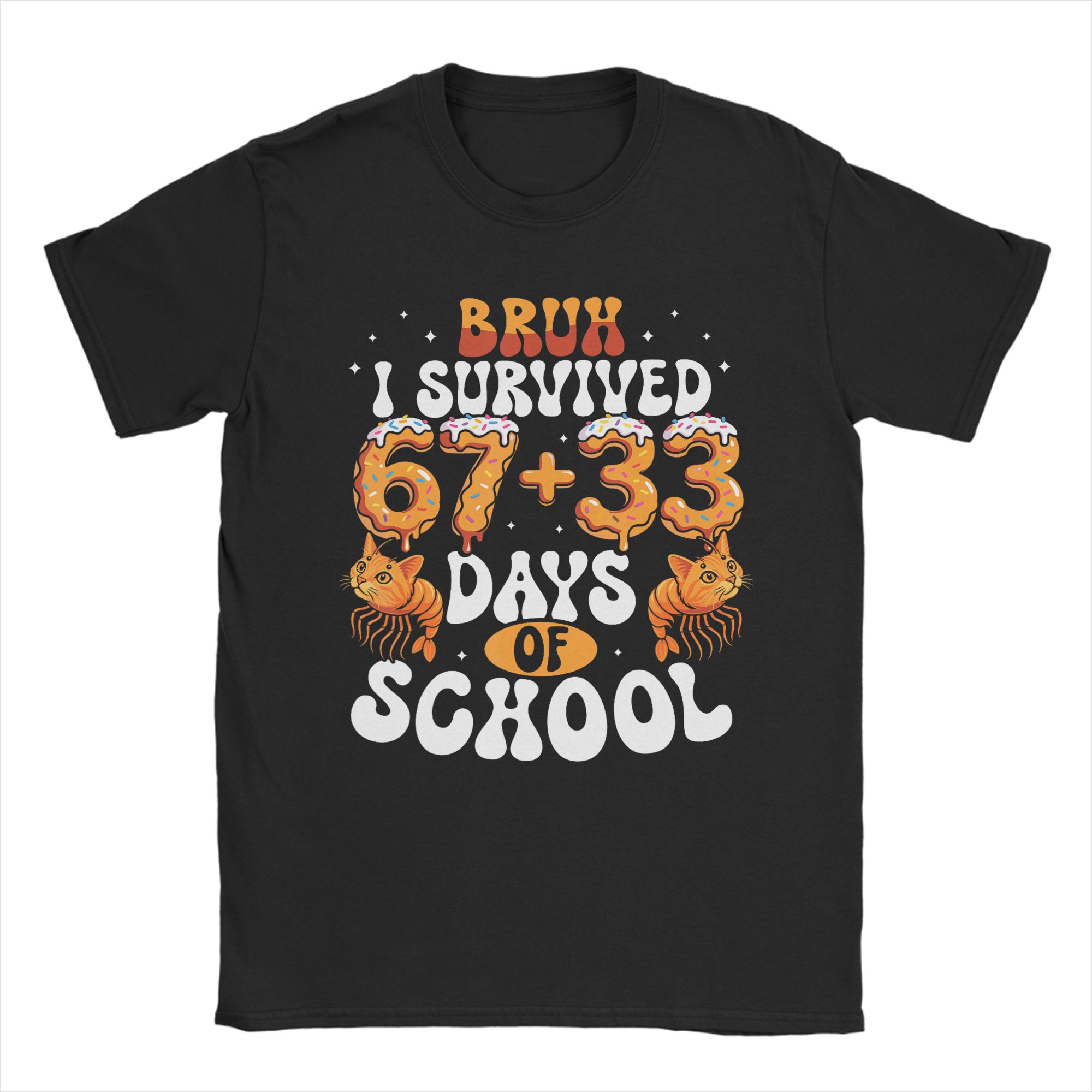 

Italian Brainrot 67 Trippi 100 Days of School Unisex T Shirts Fun Tees Short Sleeve Round Collar TShirts 100 Cotton 5XL Clothes S