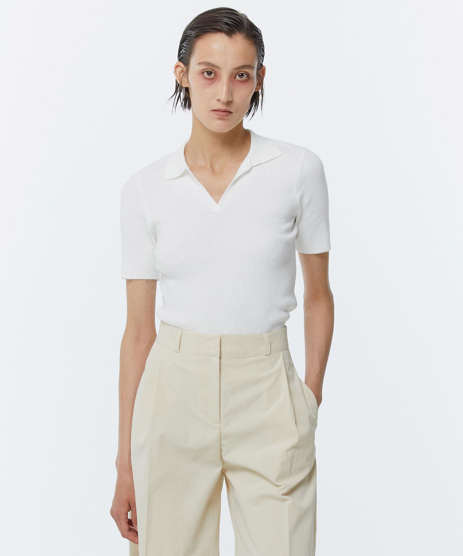 Kimdo Wing Collar Knit Top White White