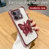 Etui z uchwytem 3D w kształcie motyla z powłoką galwaniczną dla Xiaomi Redmi 15C Note 15 Note 14 Pro Plus 14C POCO C85 4G 5G Odporne na wstrząsy etui z podstawką