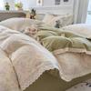Small Fresh Lace Bedding Four-piece Set, Skin-friendly and Breathable, Washed Sheets, Quilt Covers, Pillowcases