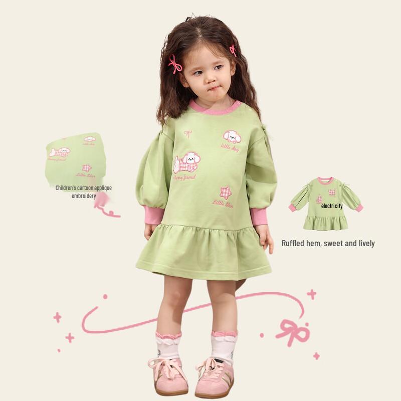 LUSON Baby Girl's Casual Long Sleeve Sweatshirt Dress